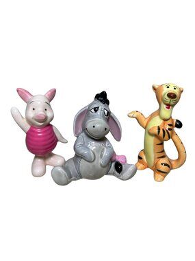 Vintage Disney Winnie The Pooh Figurines Eeyore Piglet Japan